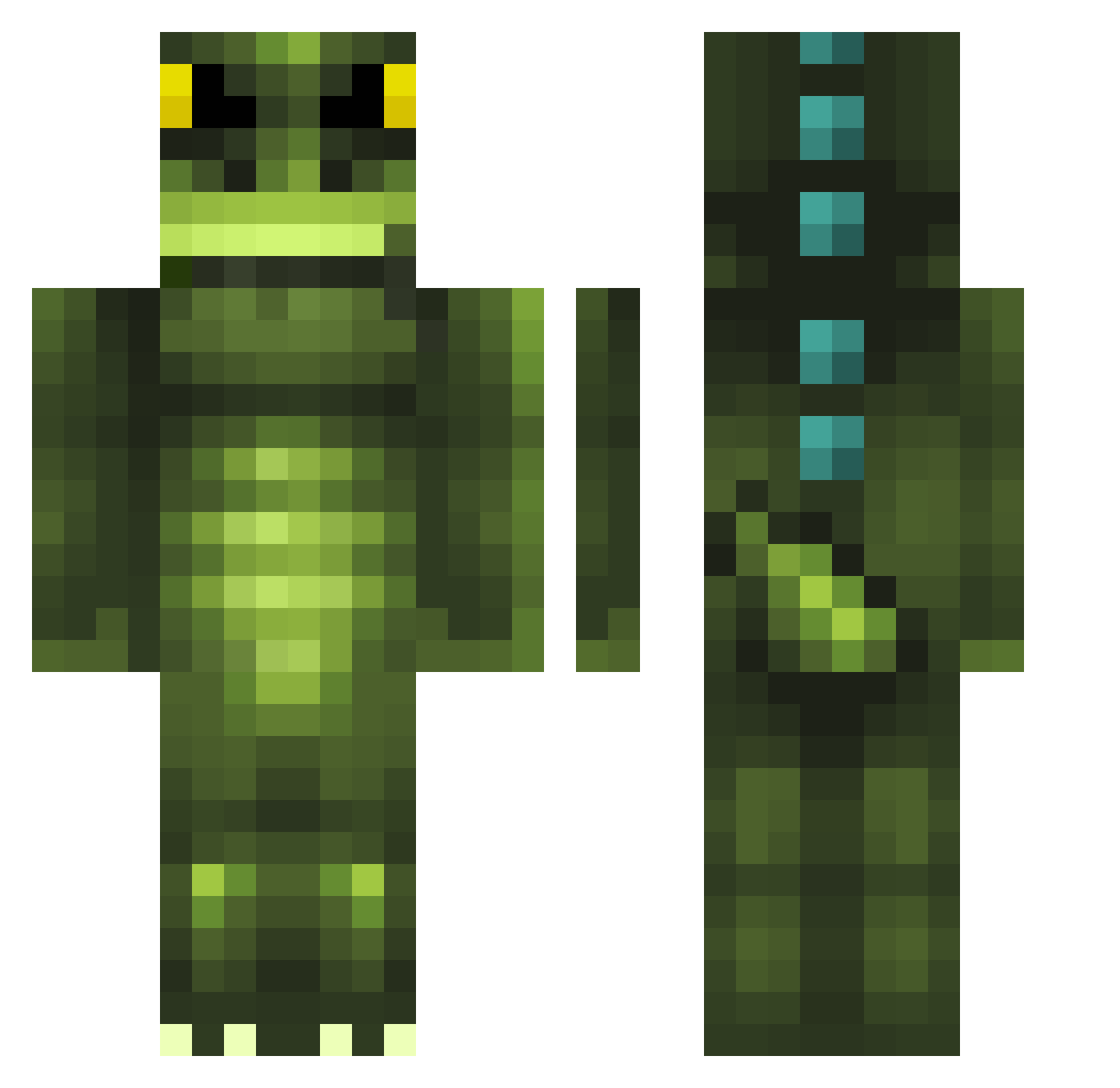 Kaninon Minecraft skin, front and back view