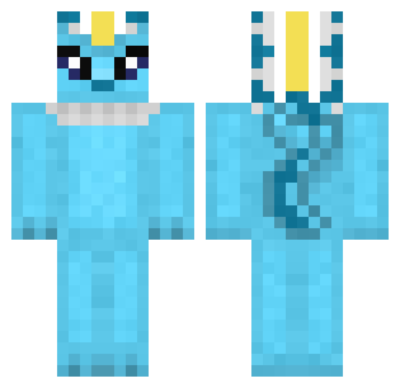 PPsize Minecraft skin, front and back view