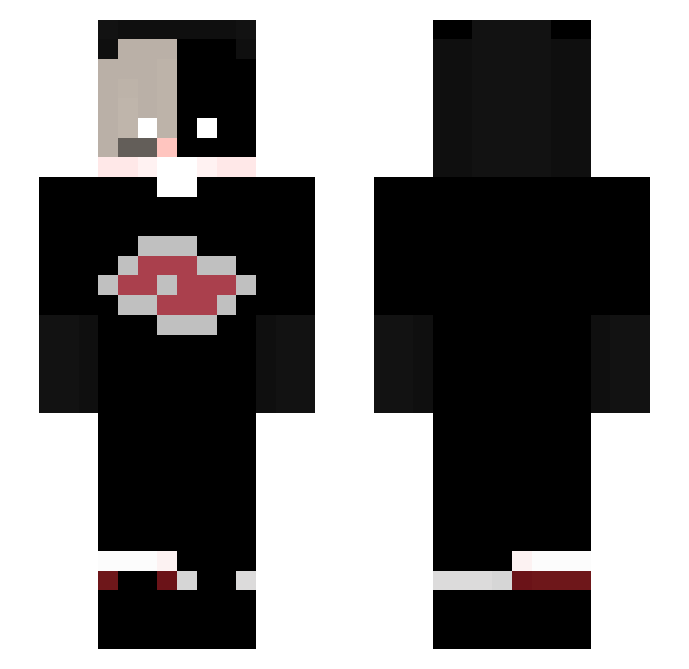 Yecx Minecraft skin, front and back view
