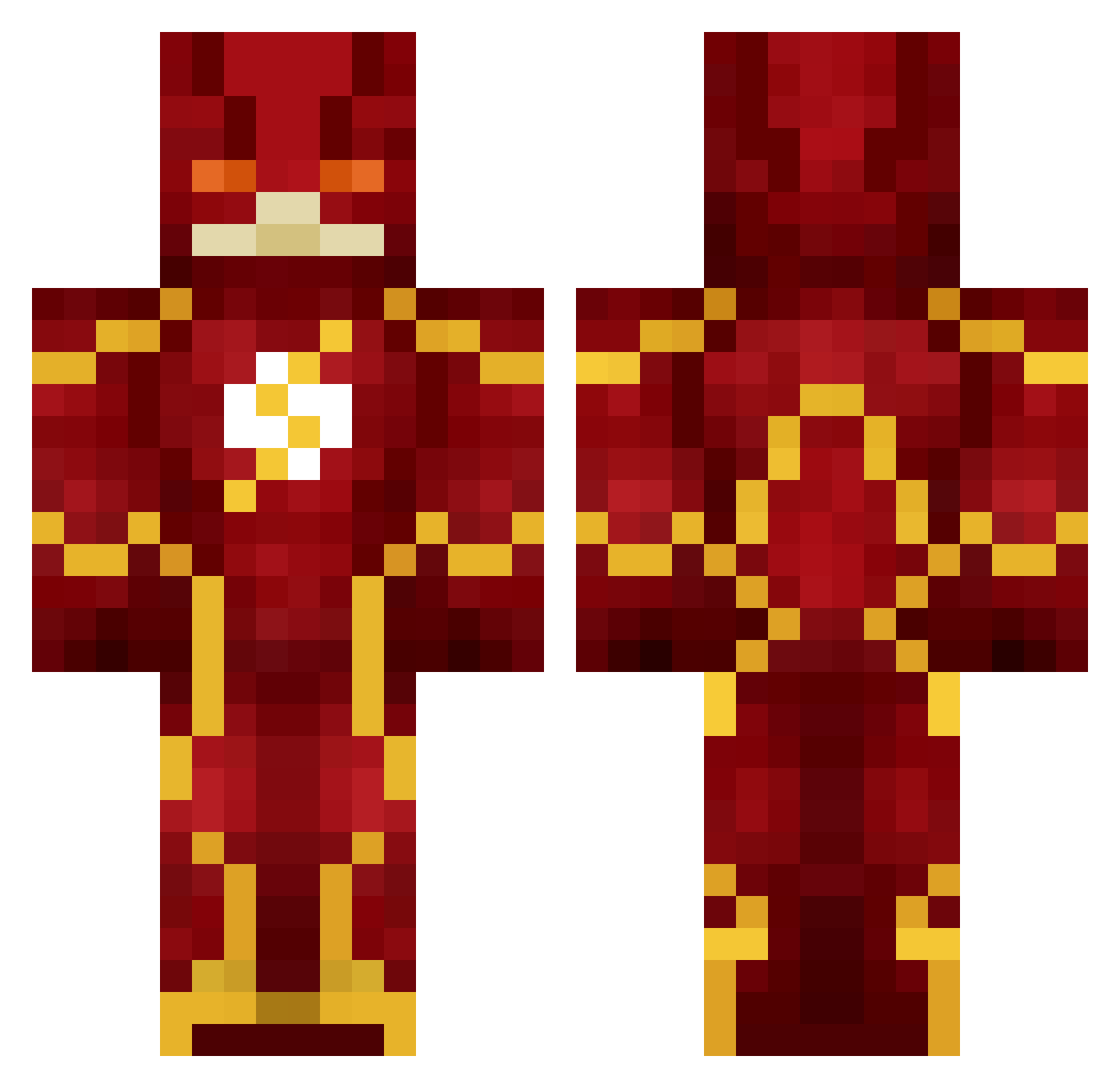 12inch Minecraft skin, front and back view