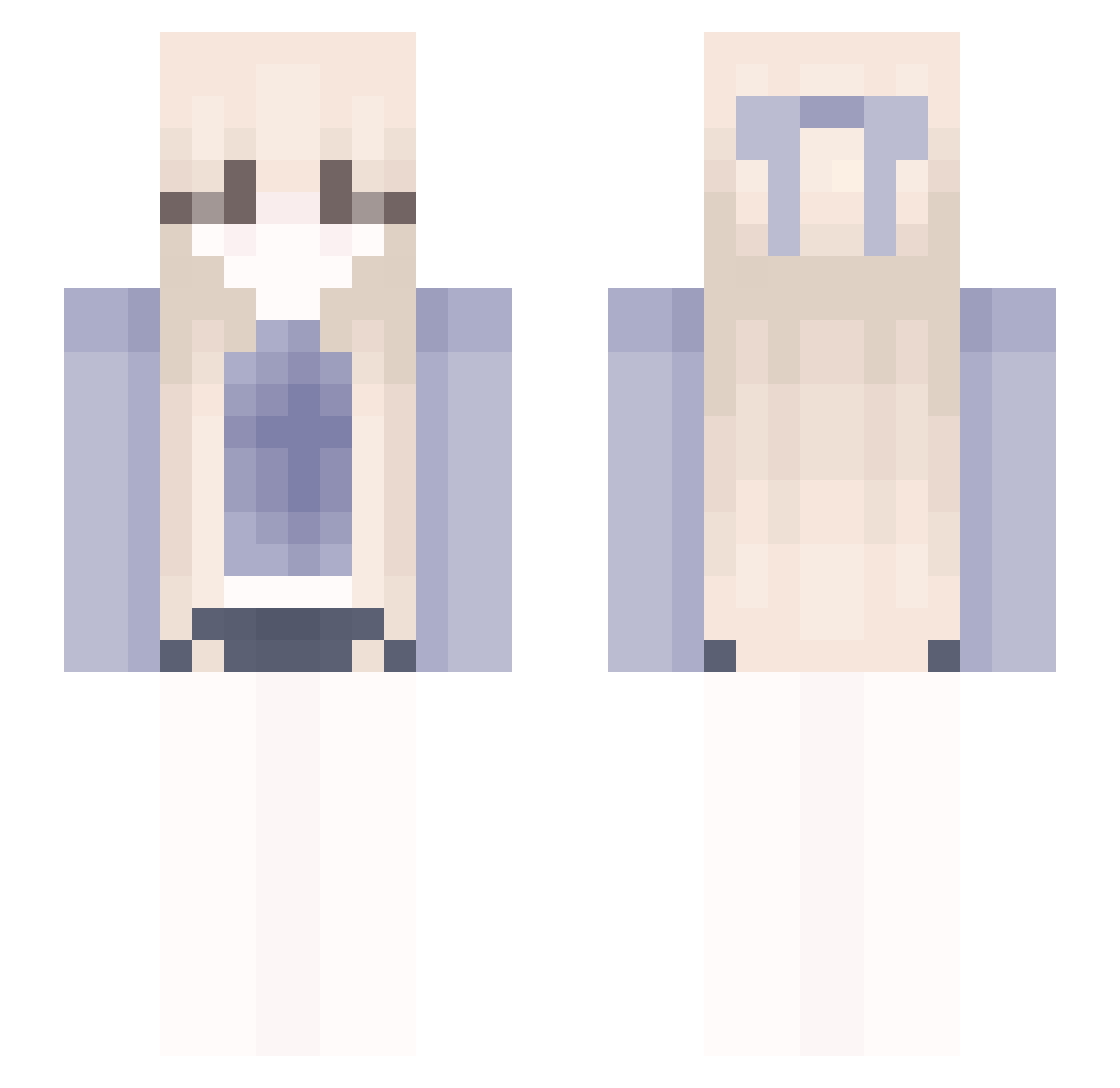 Jana Minecraft skin, front and back view