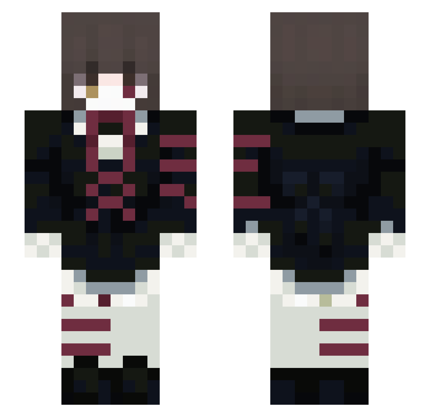 HoAquamarine Minecraft skin, front and back view