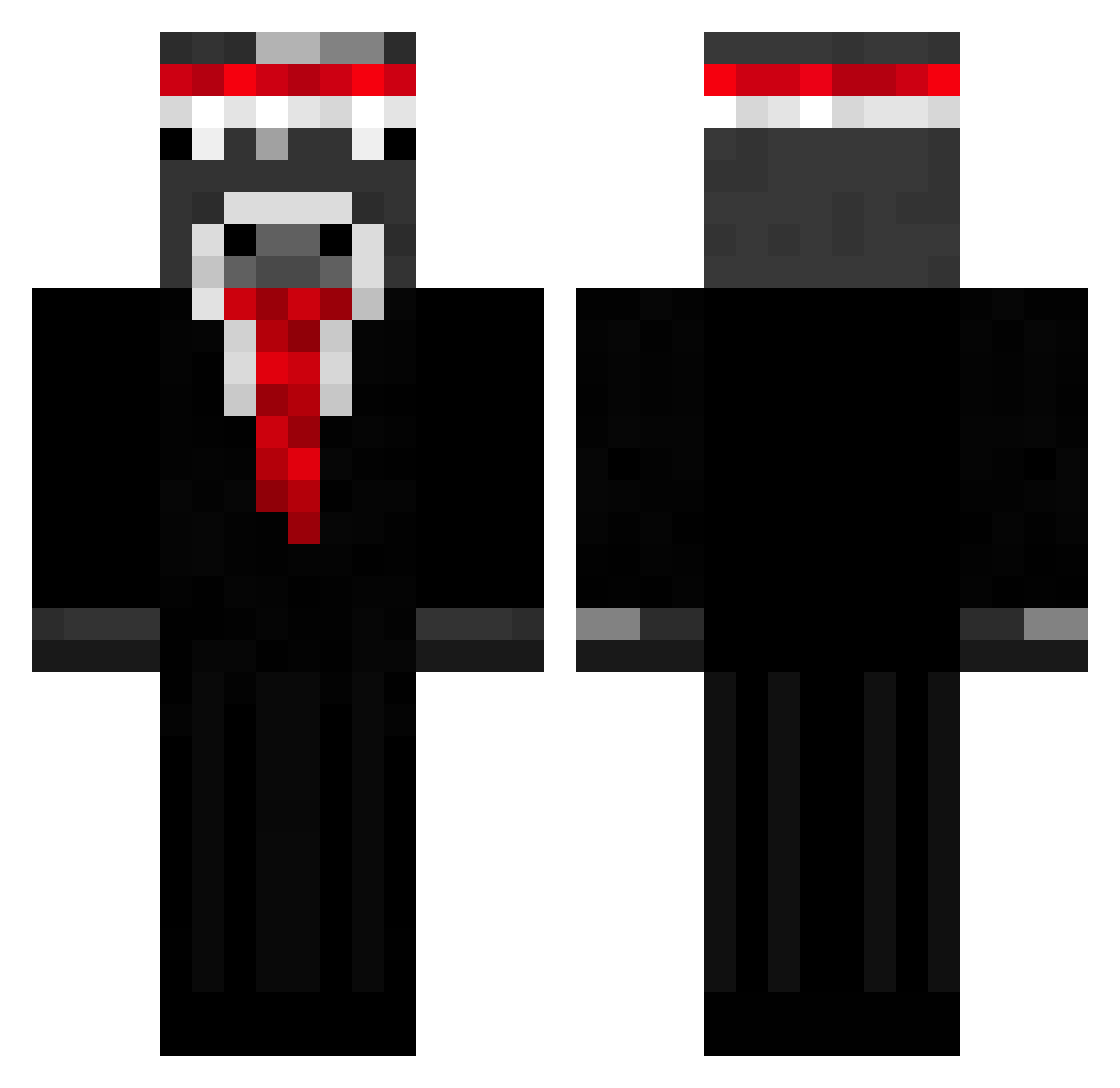SUKROPROMEX Minecraft skin, front and back view