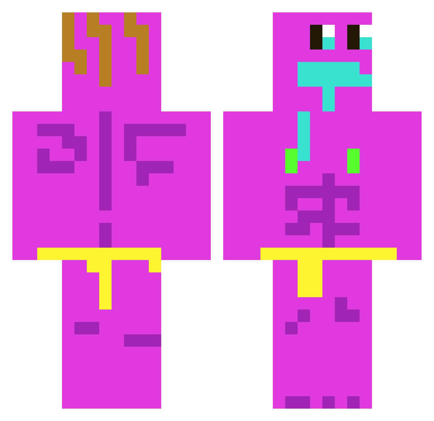 bdutt Minecraft skin, front and back view