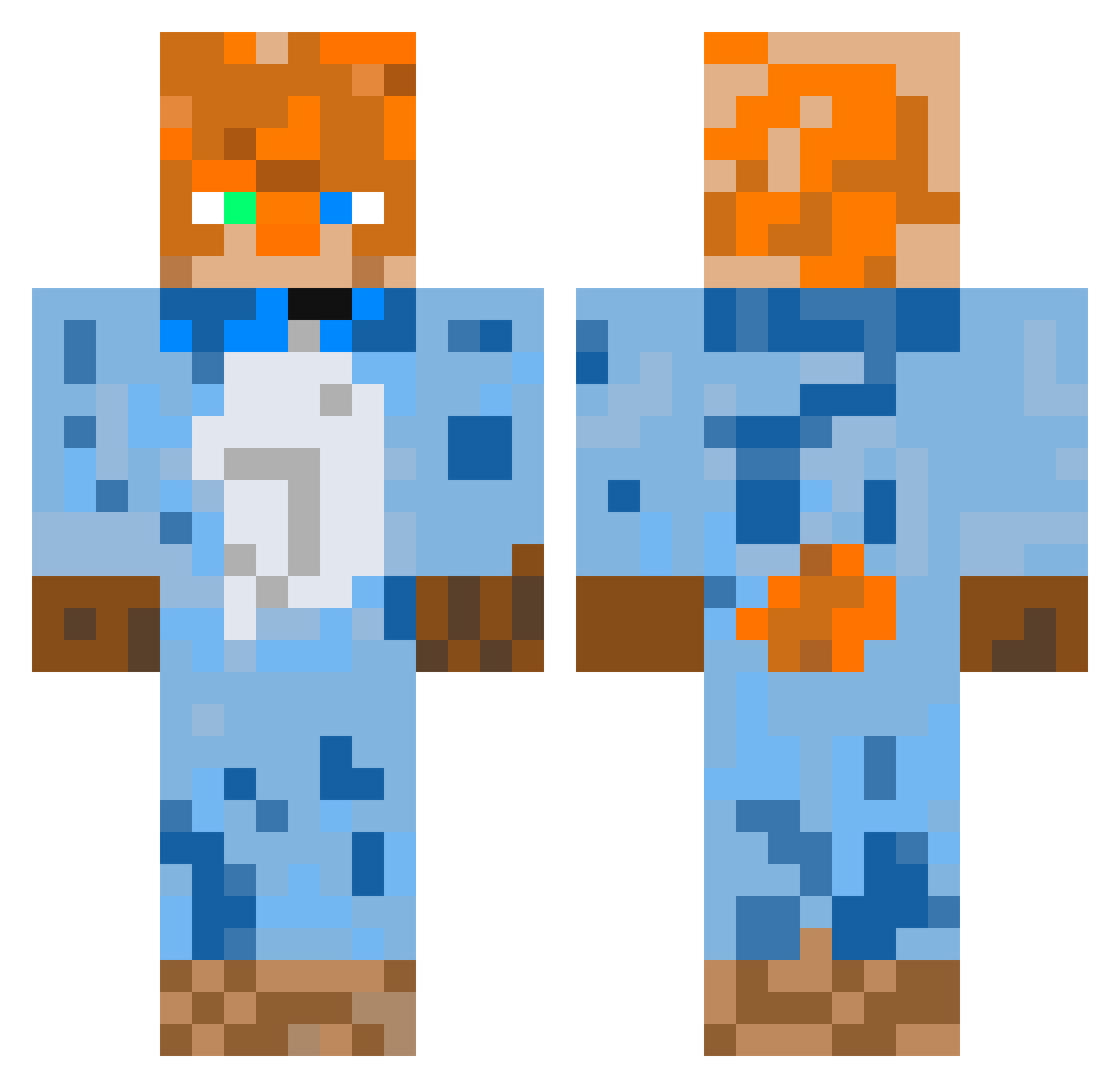 TenceFemboy Minecraft skin, front and back view