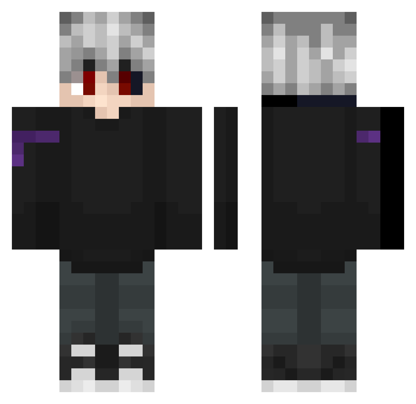 NicTok Minecraft skin, front and back view