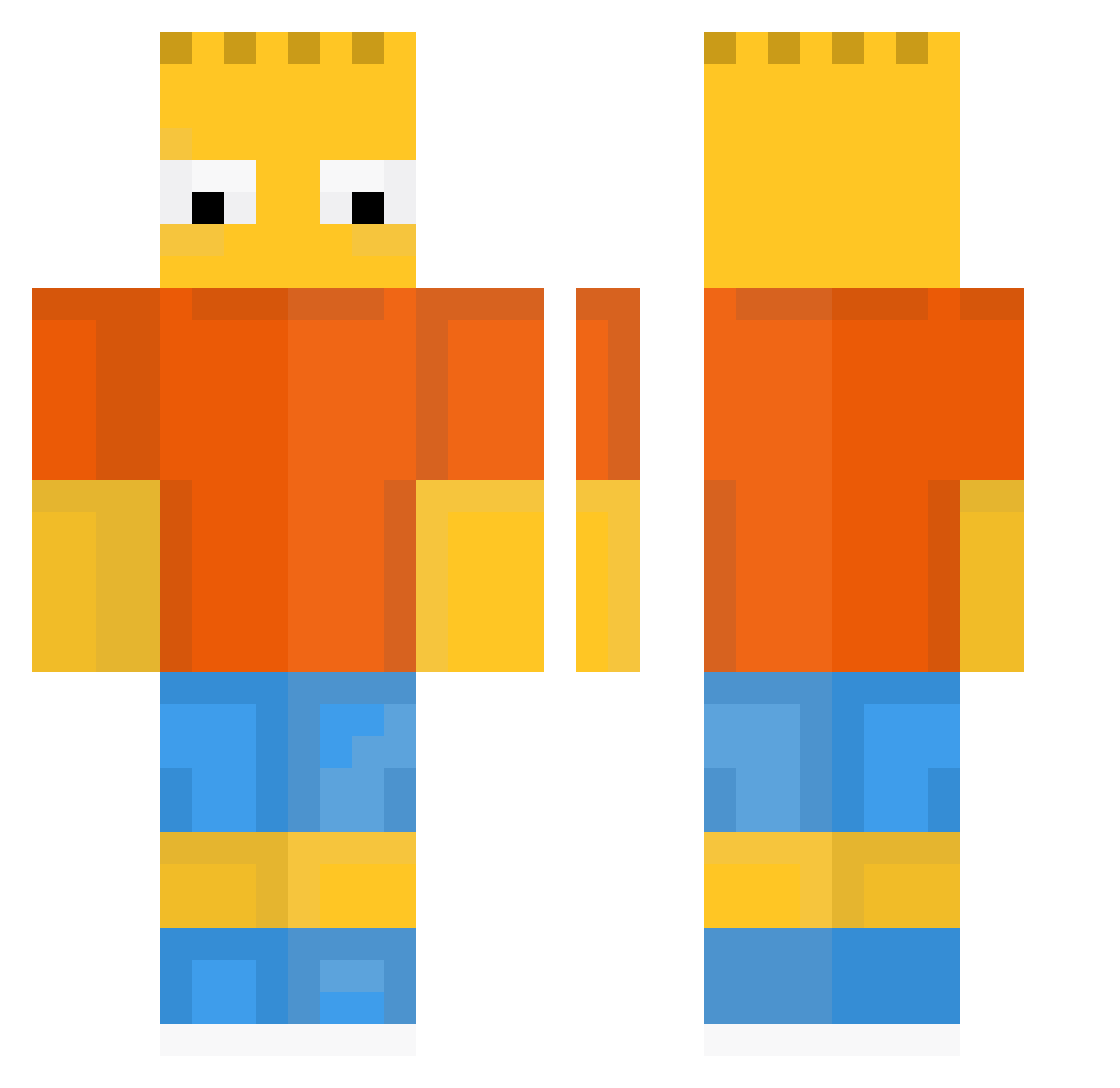 BlodAska Minecraft skin, front and back view