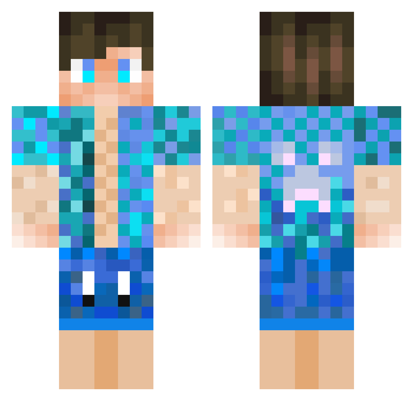 vuki123 Minecraft skin, front and back view
