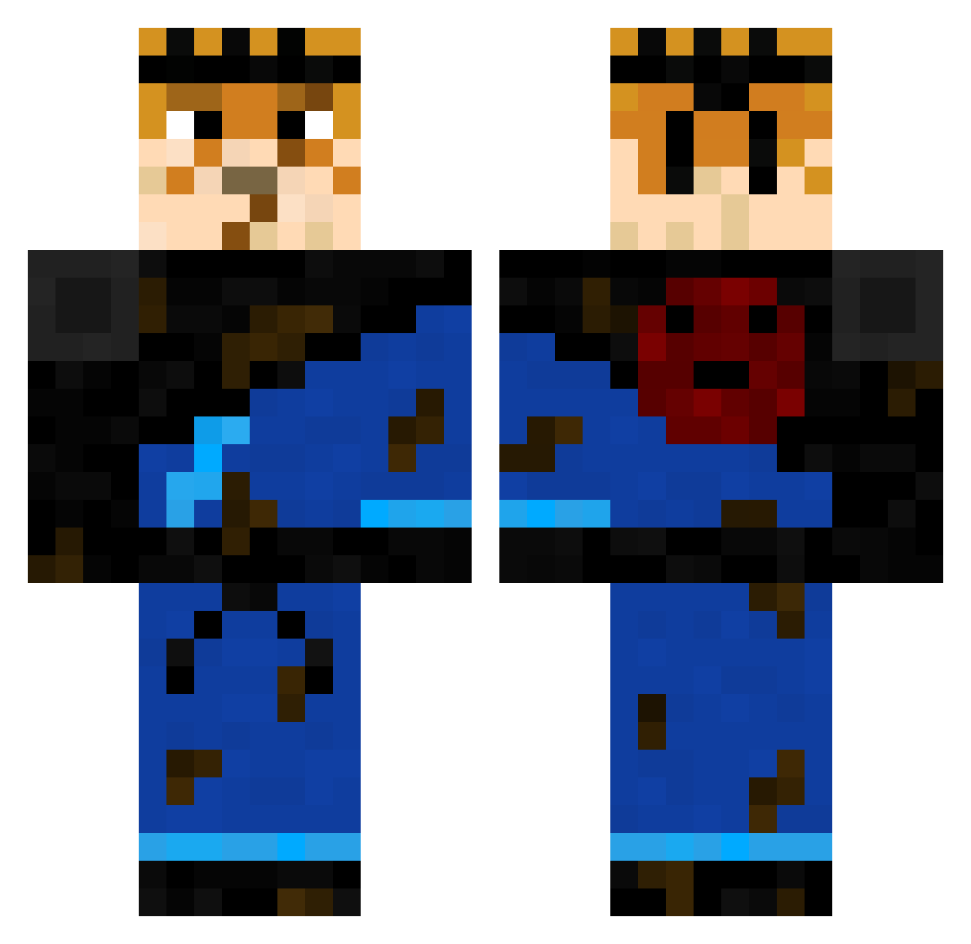 PufferfishNinja Minecraft skin, front and back view