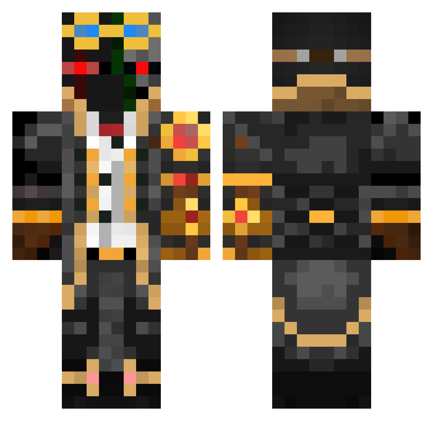 Wilkiizer Minecraft skin, front and back view