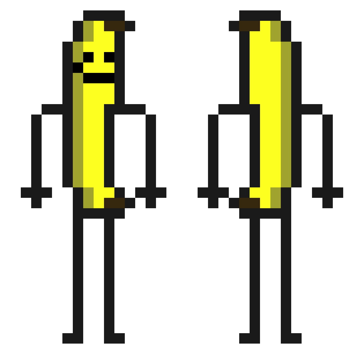 banana20000009 Minecraft skin, front and back view