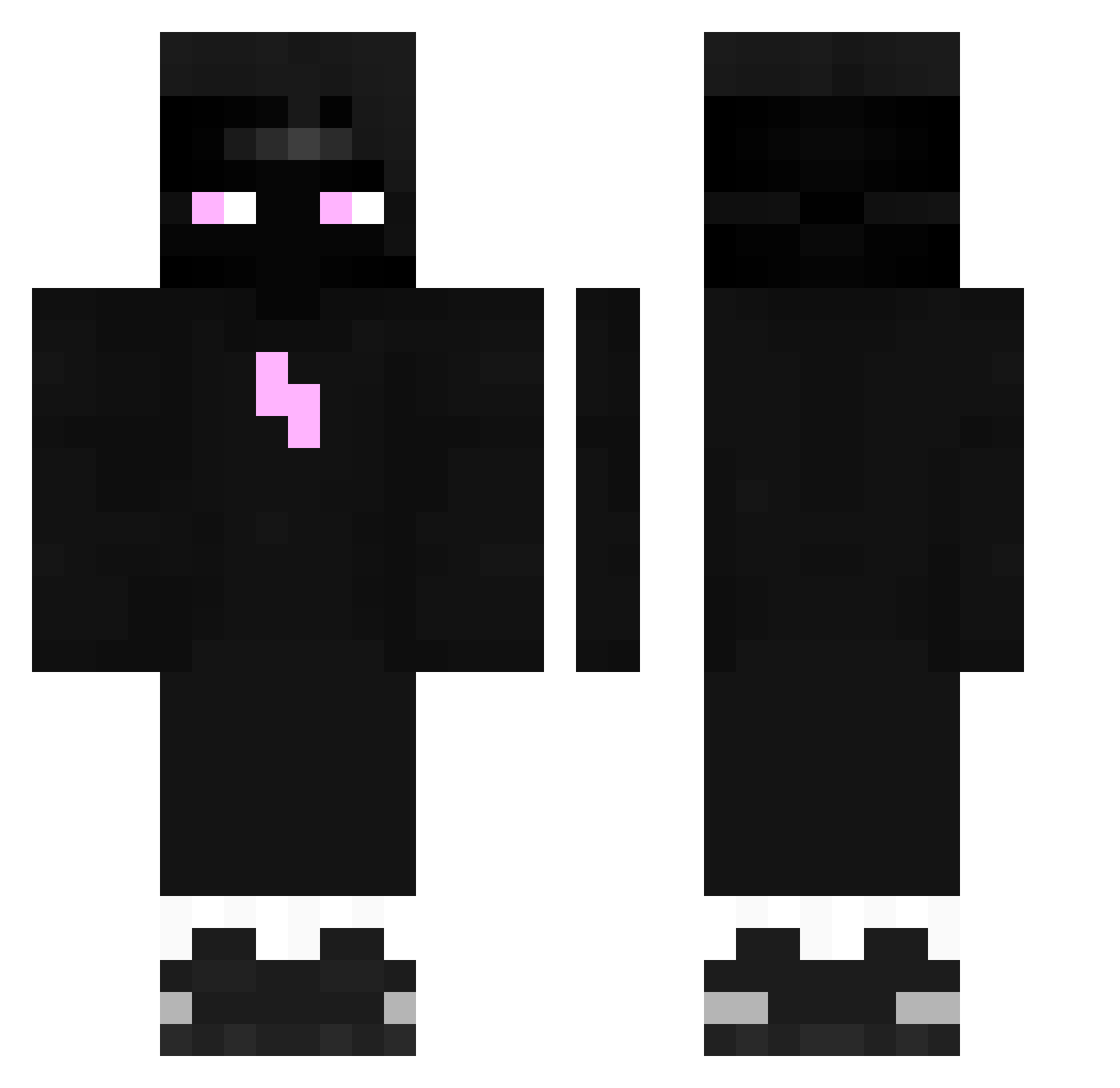 TrappedByMe Minecraft skin, front and back view