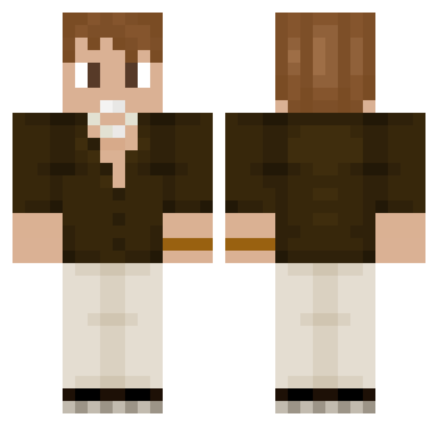 Sir_EnderBrain Minecraft skin, front and back view