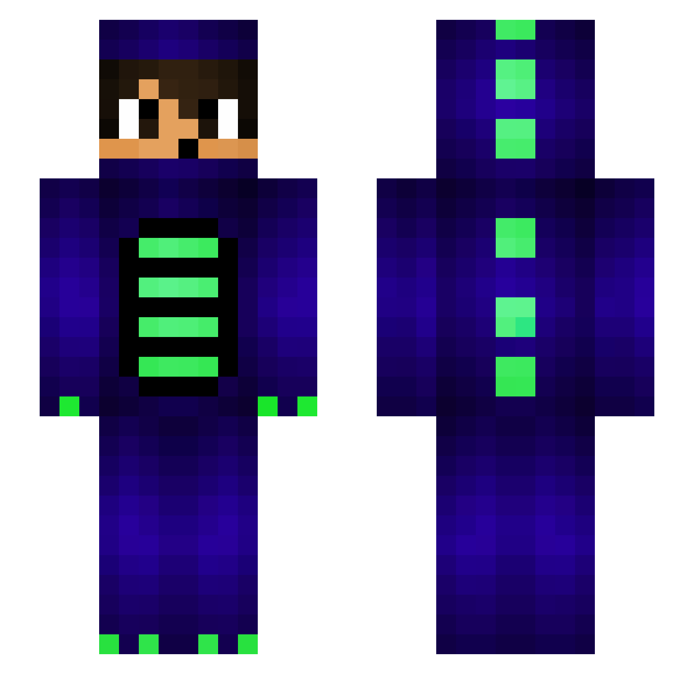 UndetectableUser Minecraft skin, front and back view