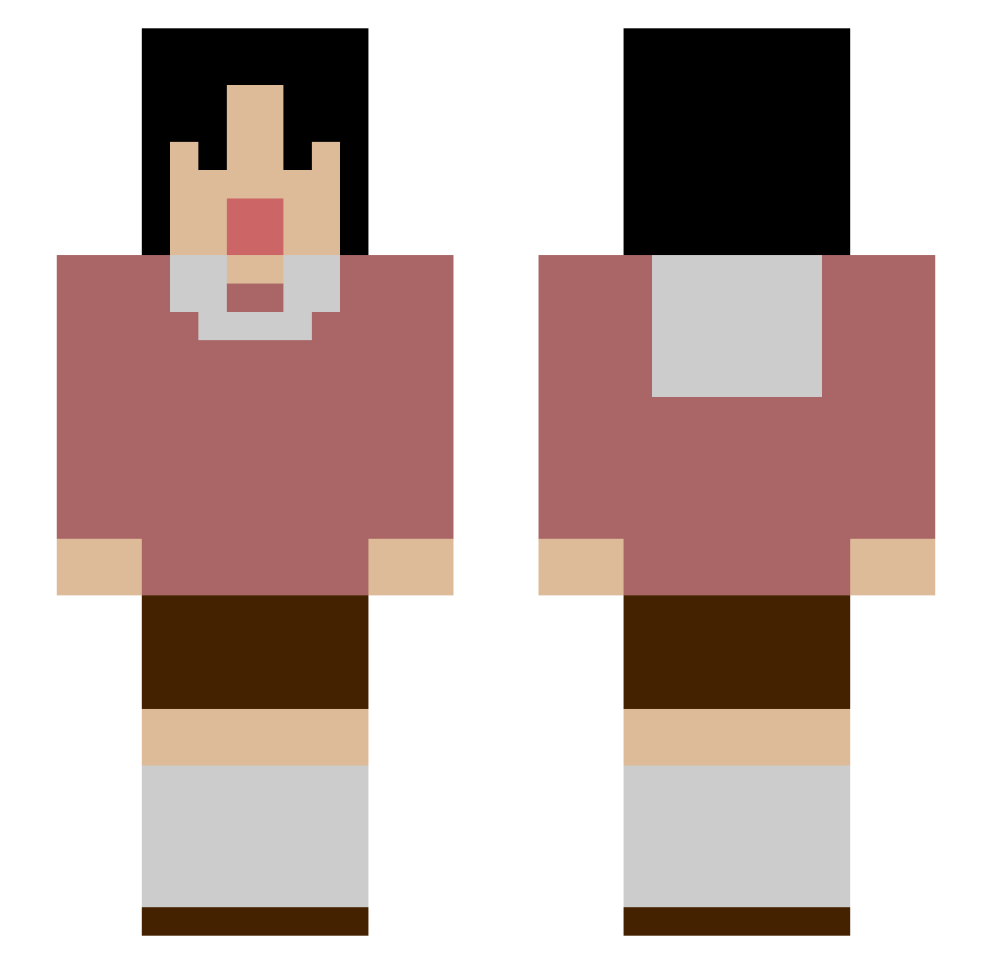 pandahachiroku Minecraft skin, front and back view