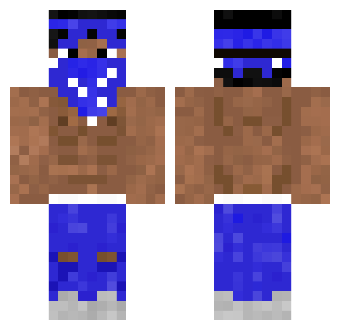 JTACOSTEENTRAIN Minecraft skin, front and back view
