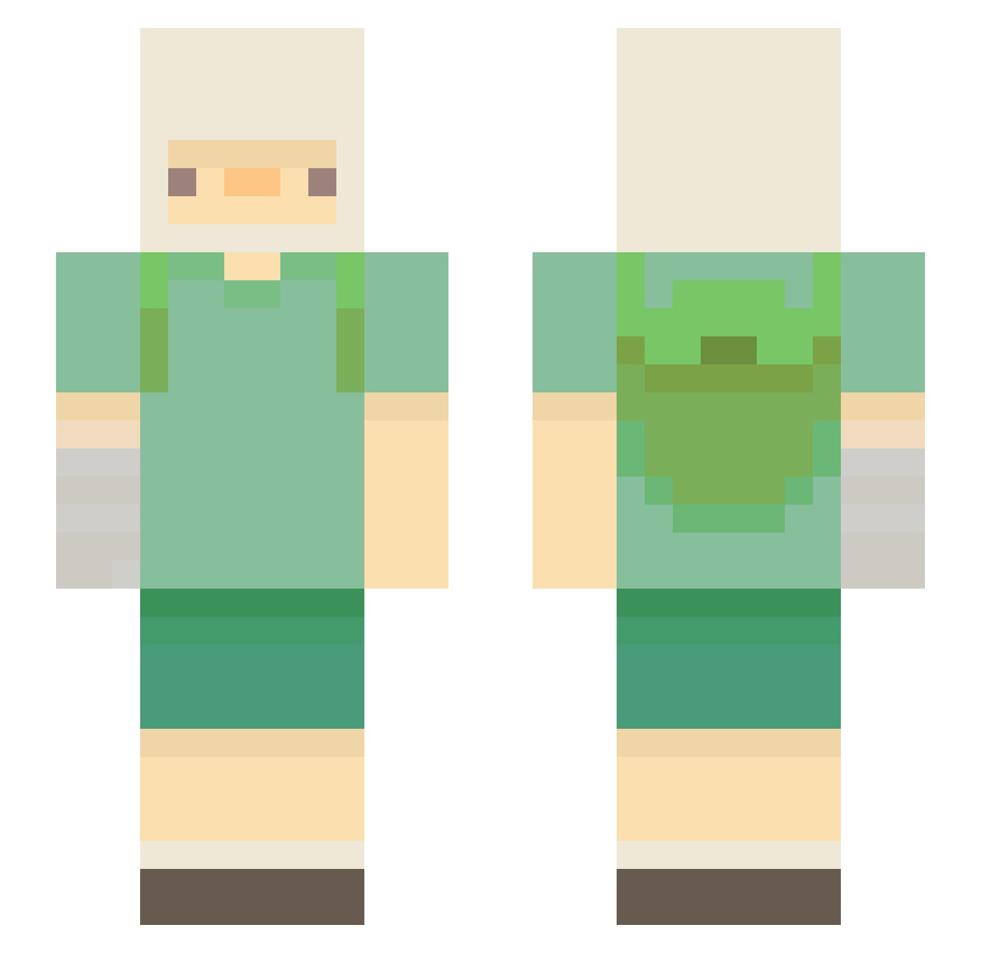 Tapaj Minecraft skin, front and back view