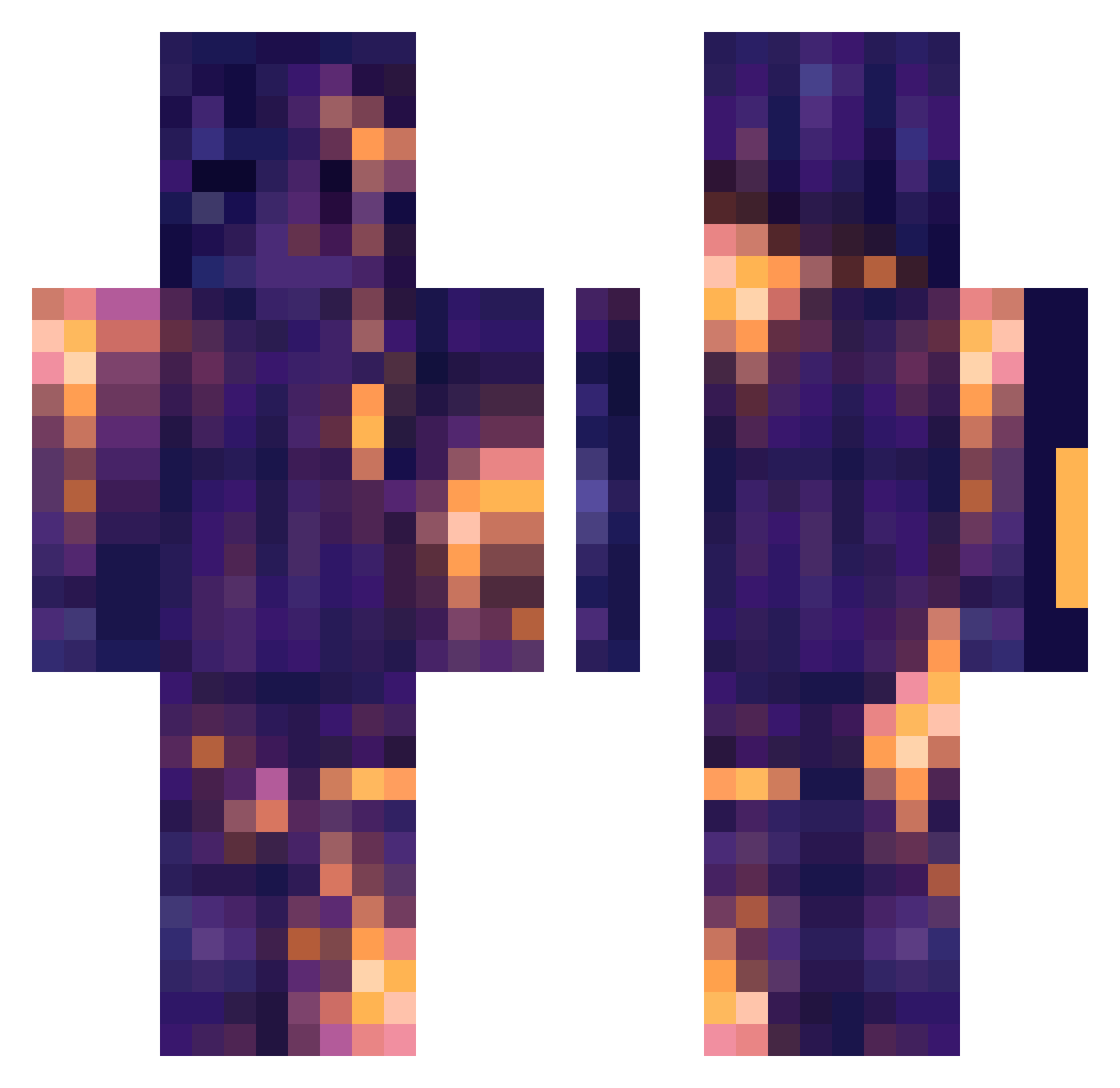 Bluelight112164 Minecraft skin, front and back view