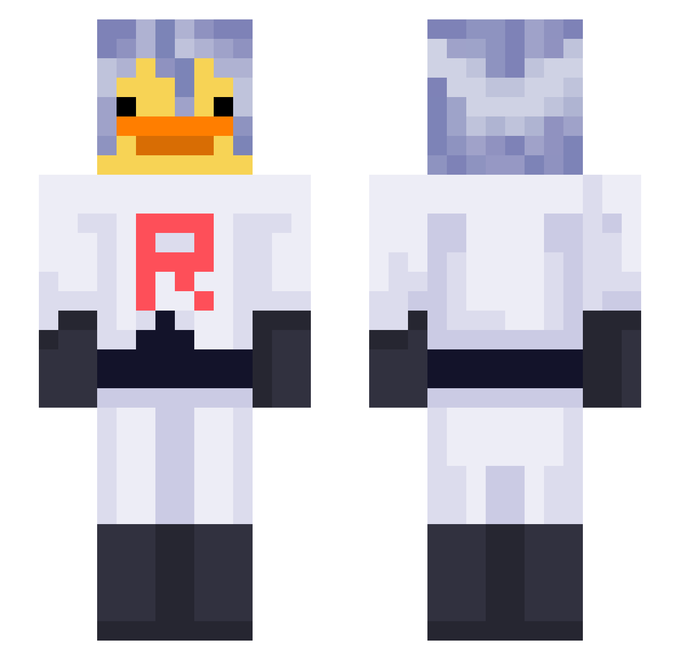 Fajitah Minecraft skin, front and back view