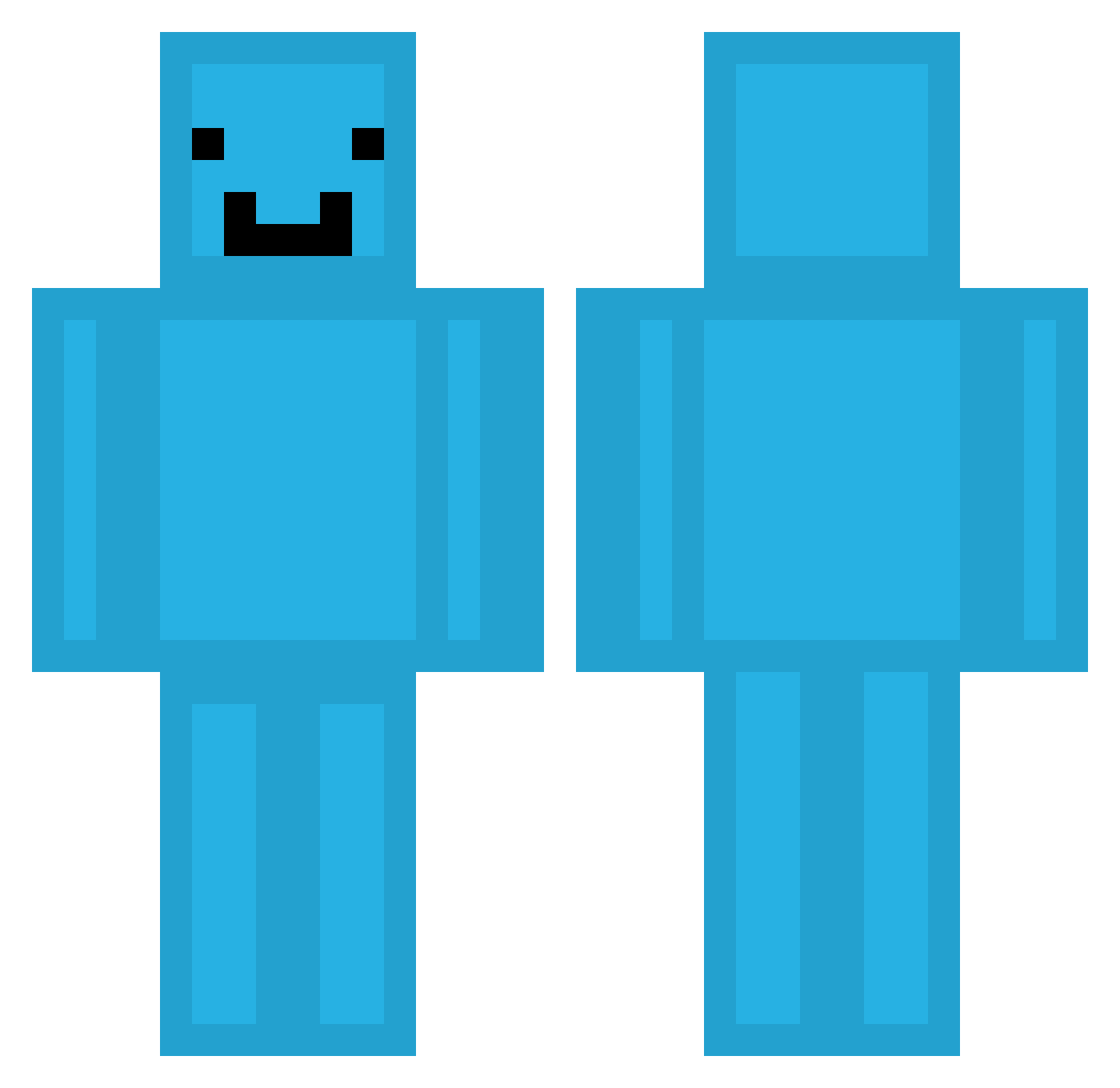 xStario Minecraft skin, front and back view