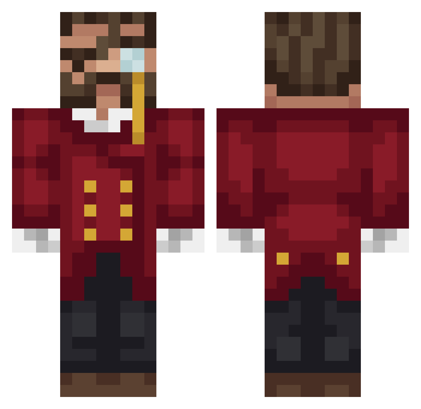 Stradivarius Minecraft skin, front and back view