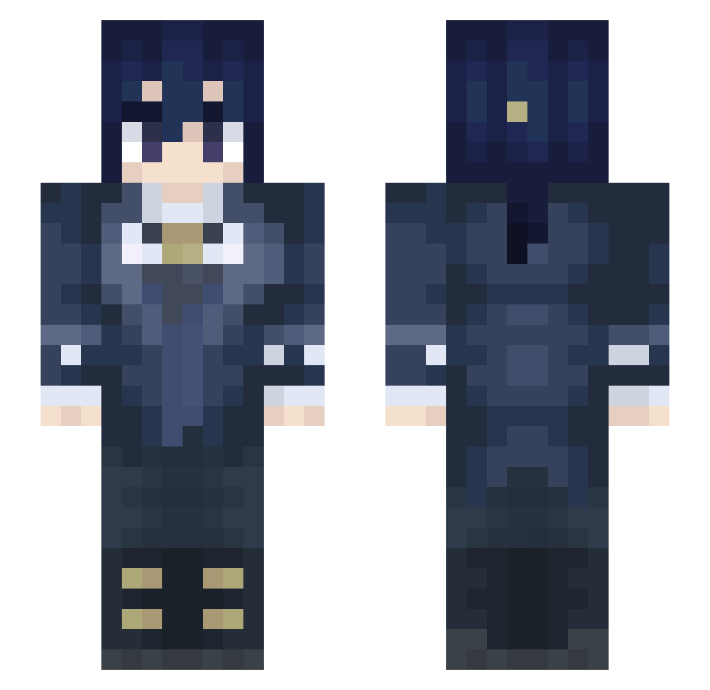 Borealix Minecraft skin, front and back view