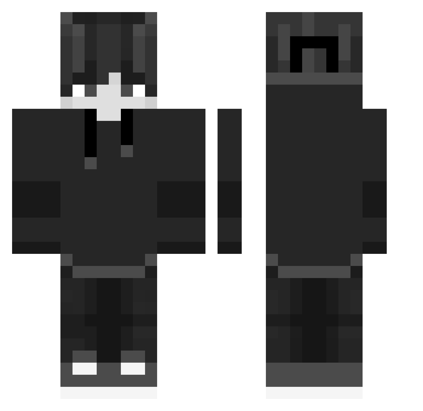 Polopikachu Minecraft skin, front and back view