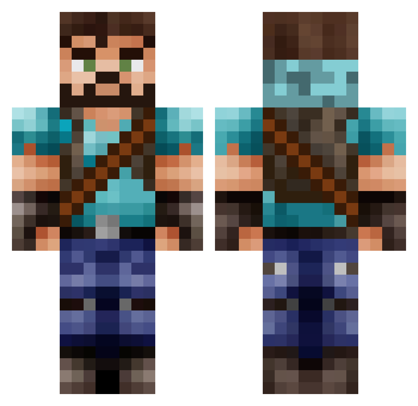 Its_Looper Minecraft skin, front and back view
