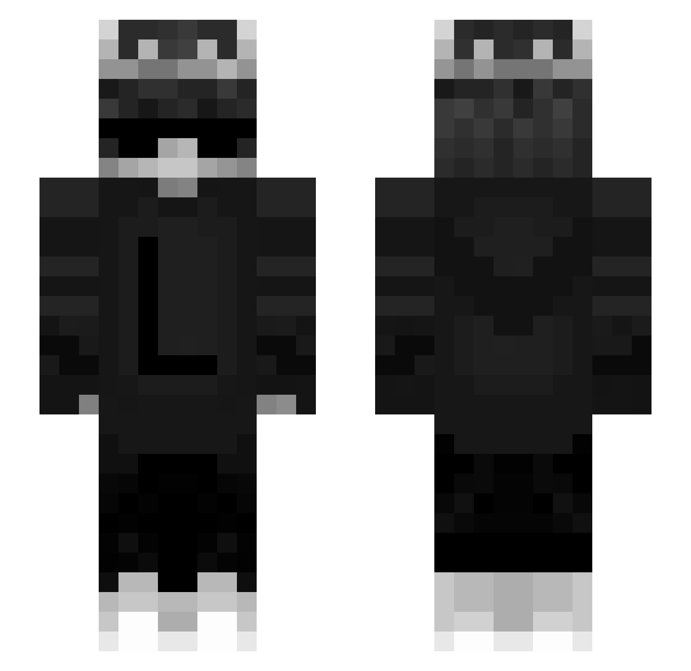 Bischl Minecraft skin, front and back view