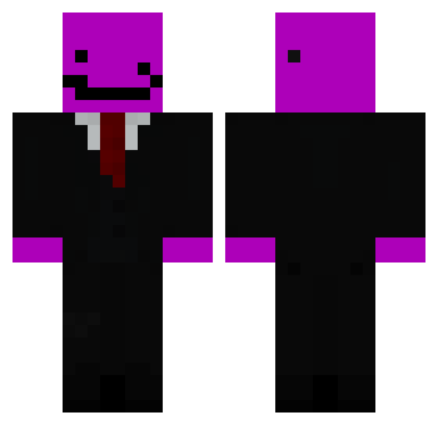 thwackd Minecraft skin, front and back view
