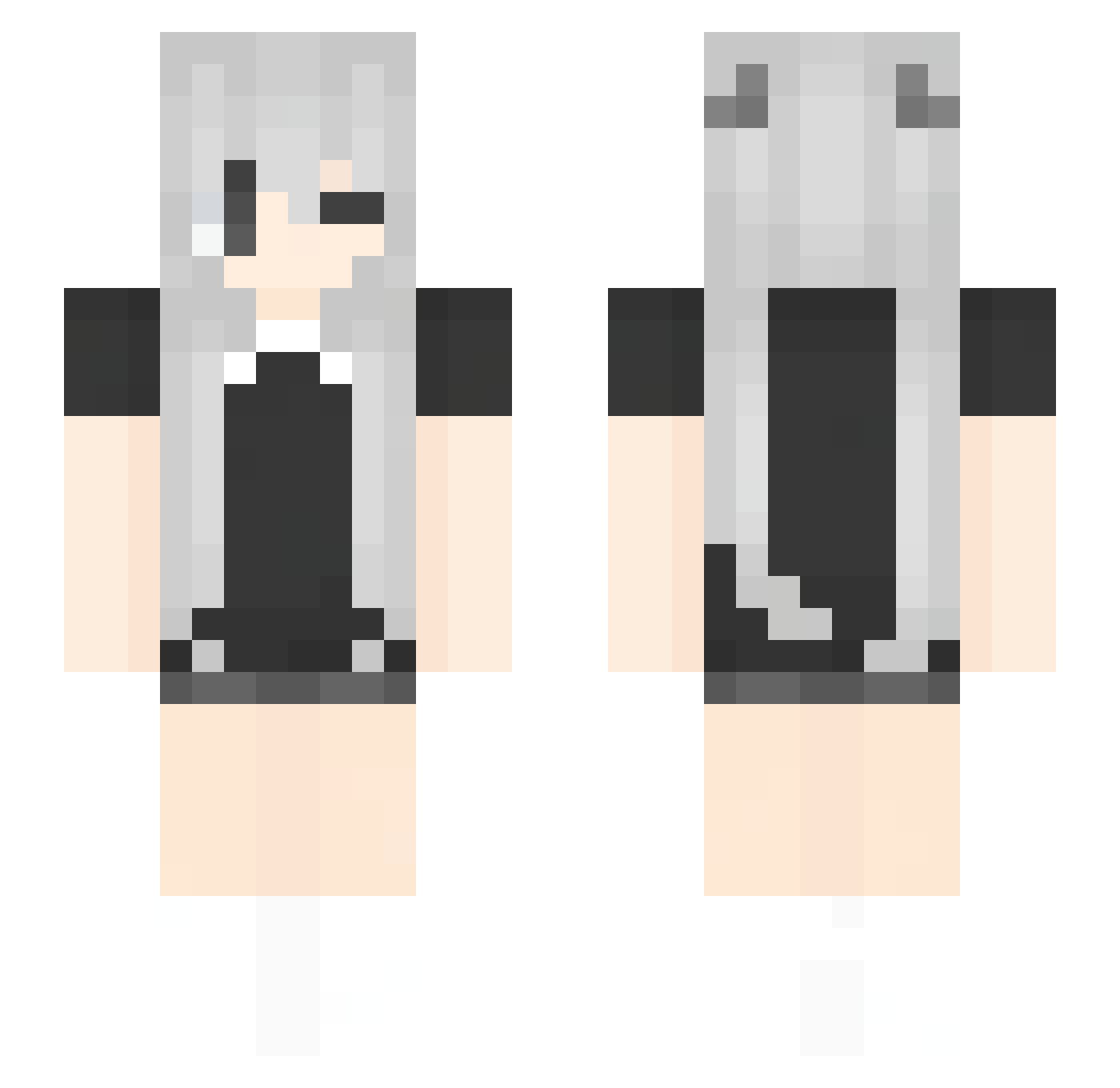 Relylove Minecraft skin, front and back view