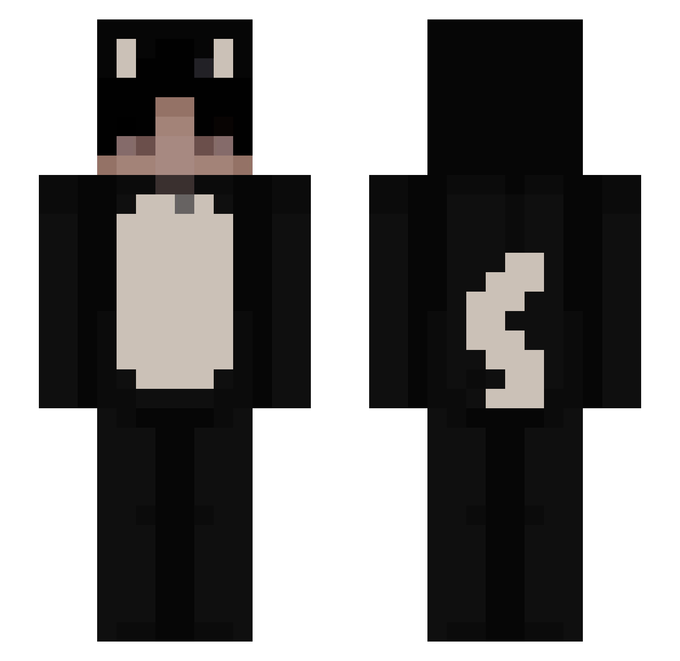 VALBESTWW Minecraft skin, front and back view