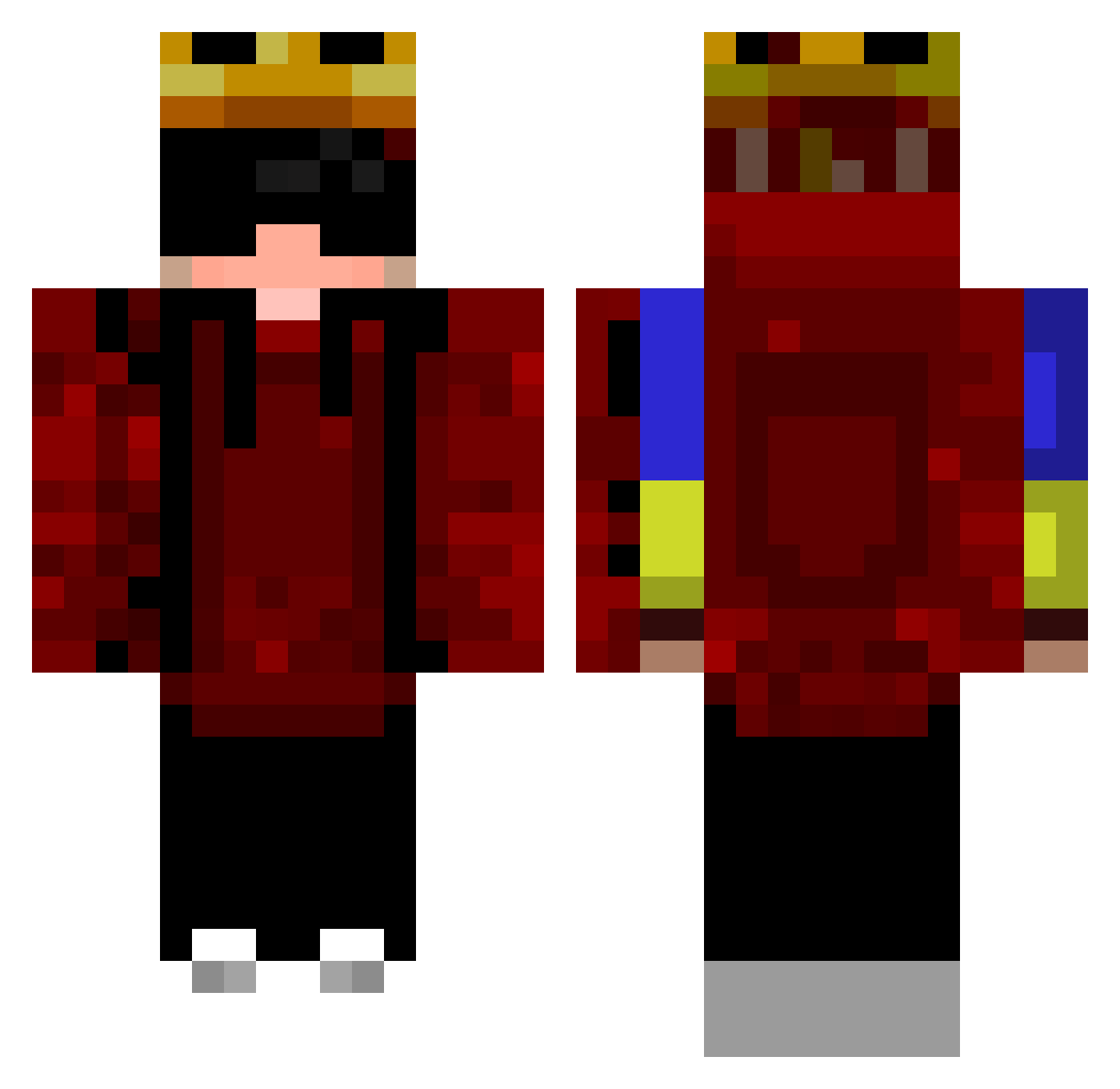 fusion04 Minecraft skin, front and back view