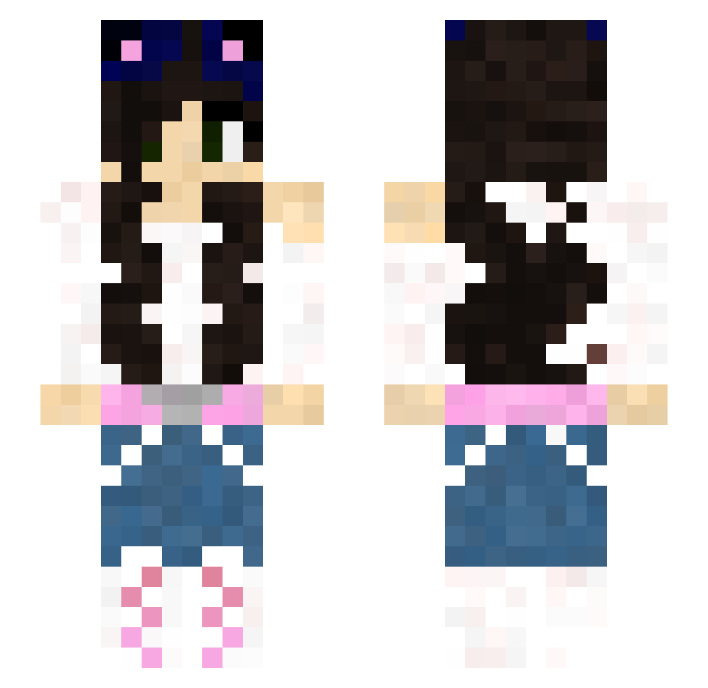 xMinecraftnoob69 Minecraft skin, front and back view