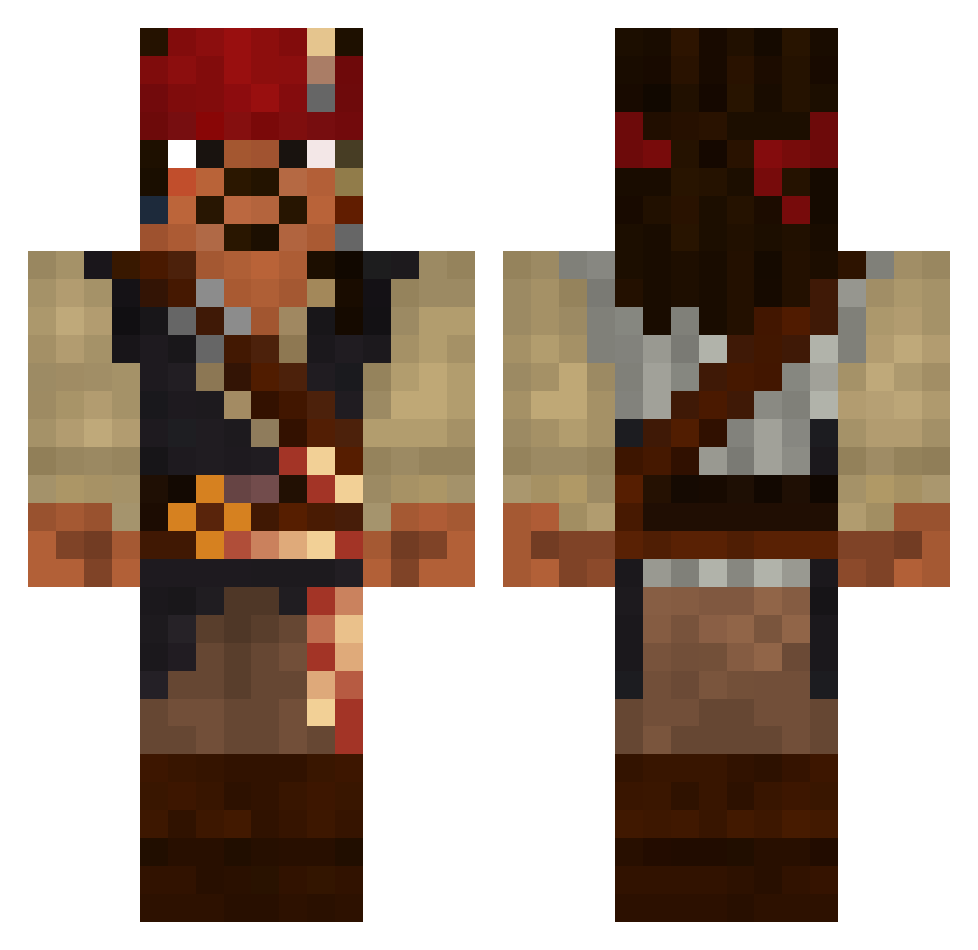 retro2113 Minecraft skin, front and back view