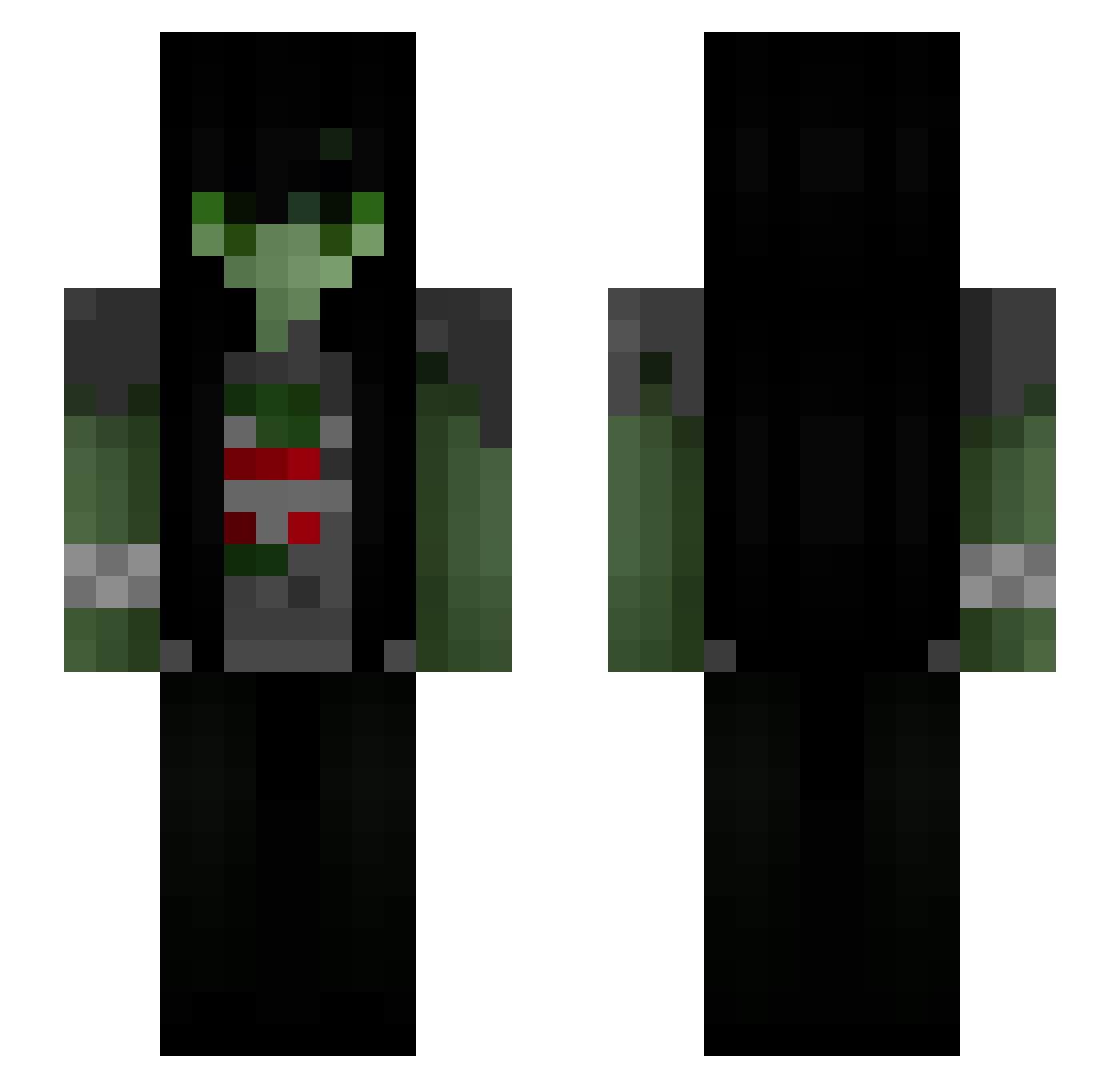 morirme Minecraft skin, front and back view
