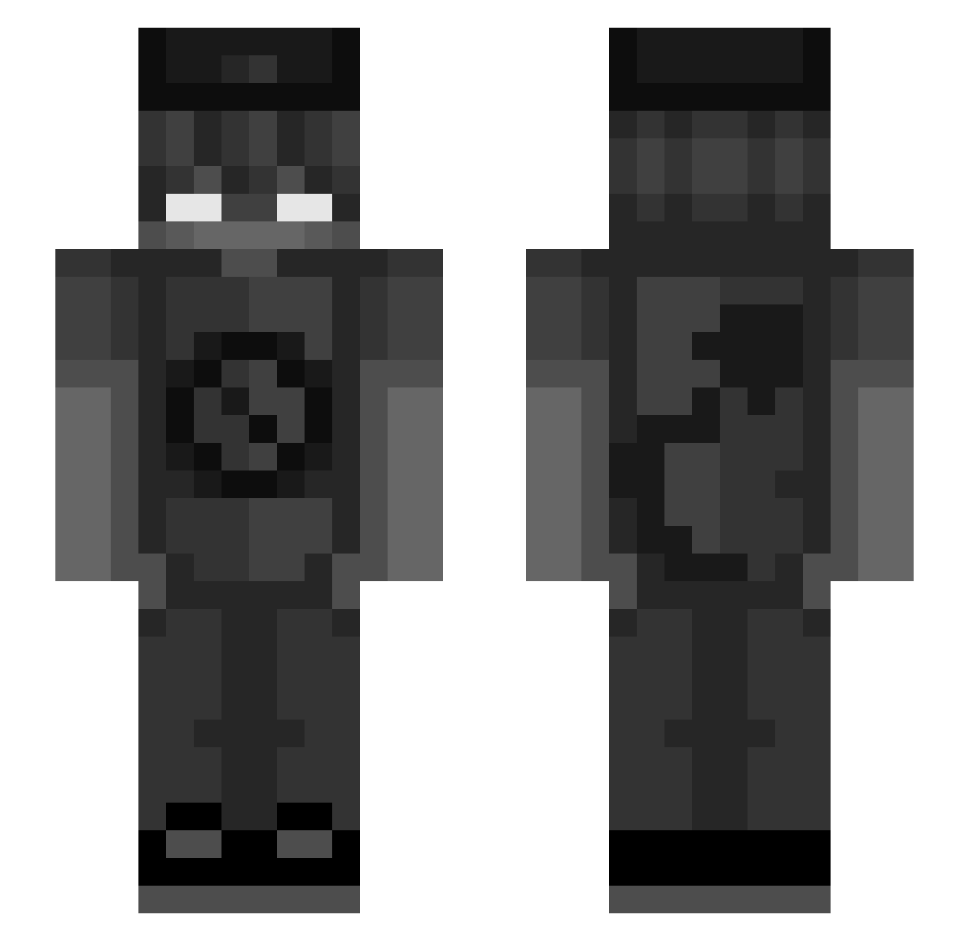 Tr1dentium Minecraft skin, front and back view
