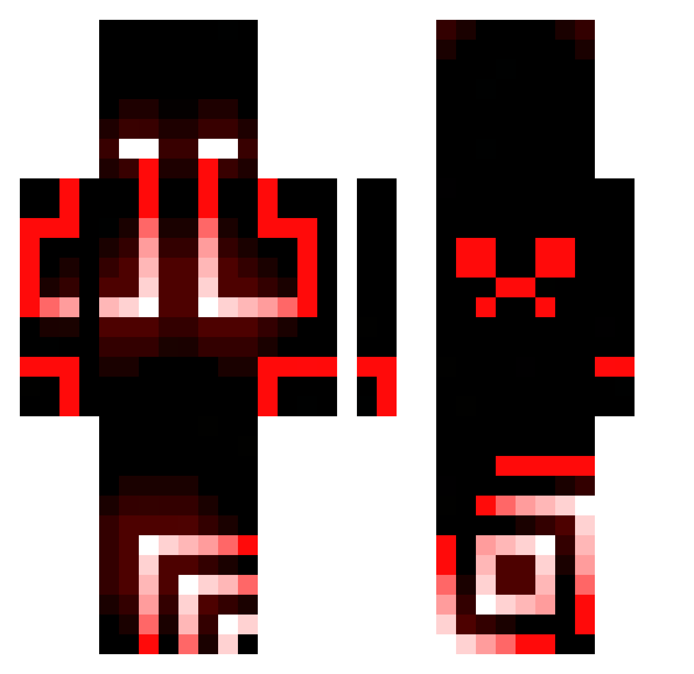 Rary16 Minecraft skin, front and back view