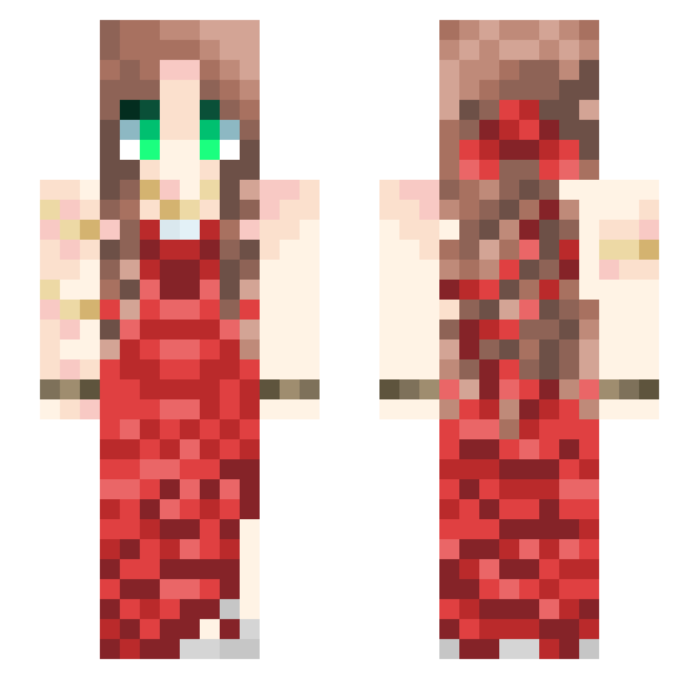 Asahey Minecraft skin, front and back view