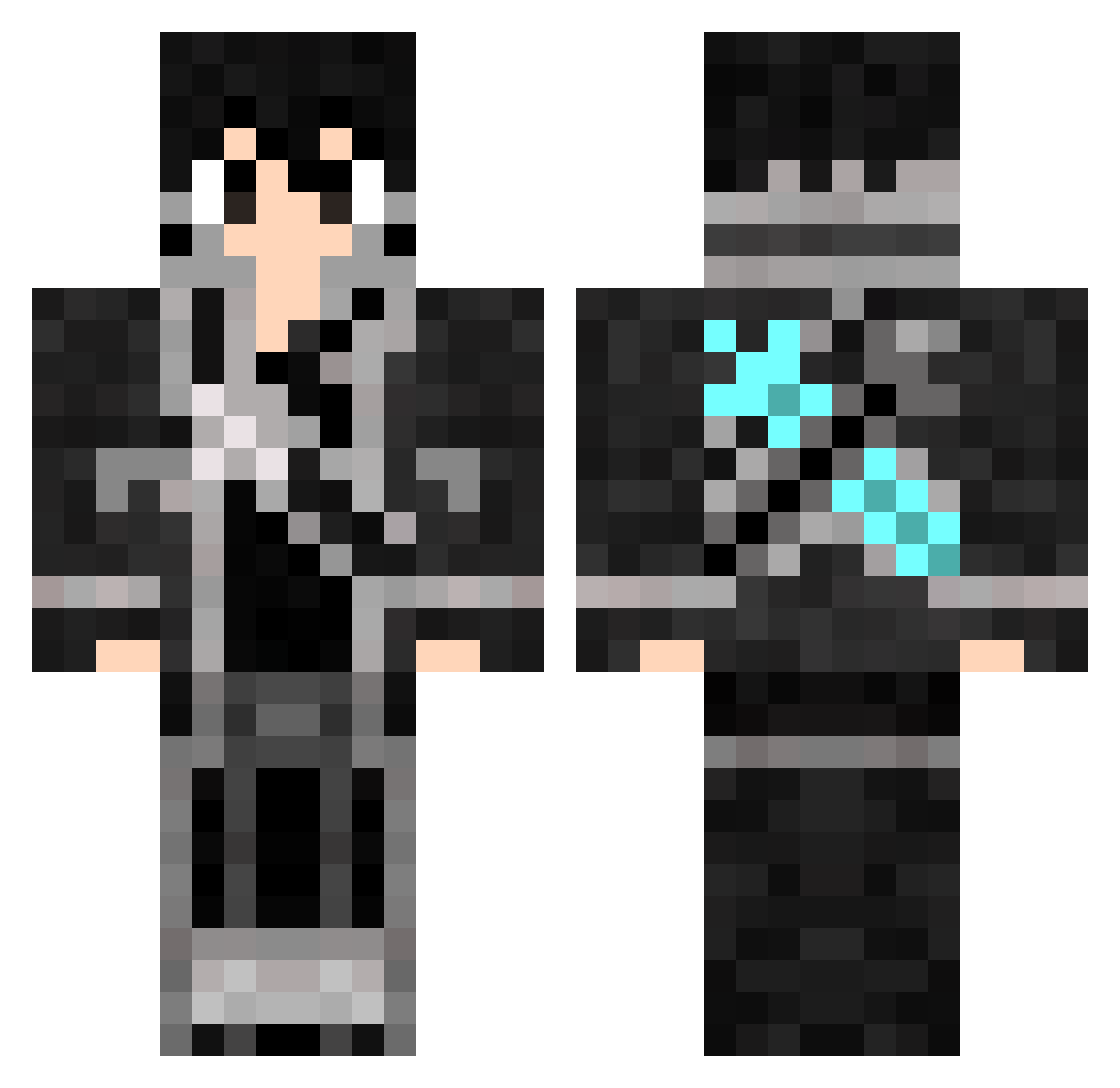 SAOsavage Minecraft skin, front and back view