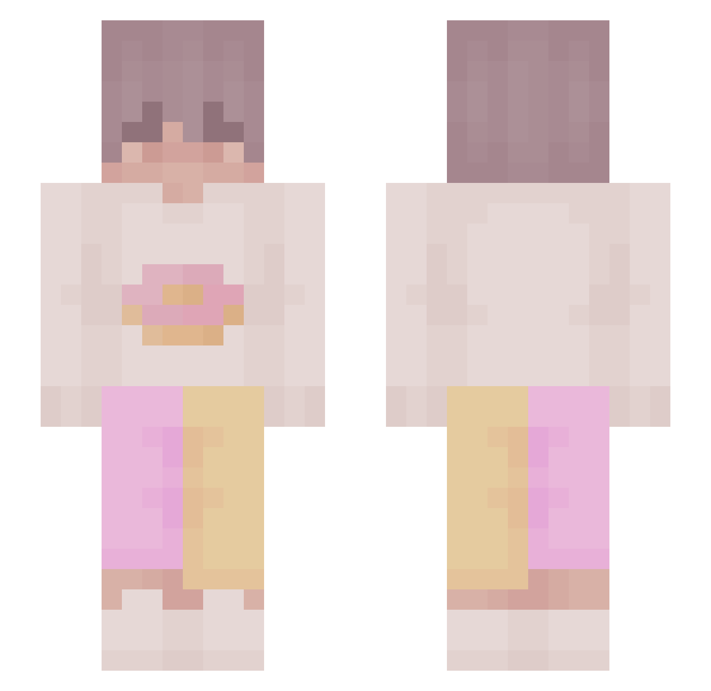 Grindah Minecraft skin, front and back view