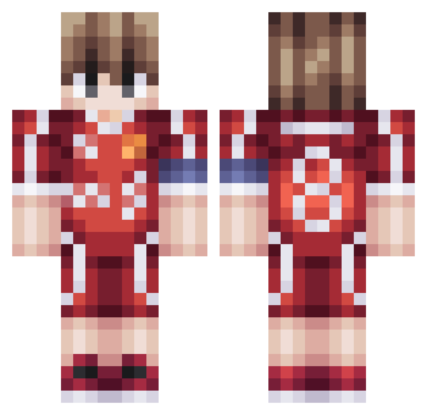 JesczeTan Minecraft skin, front and back view