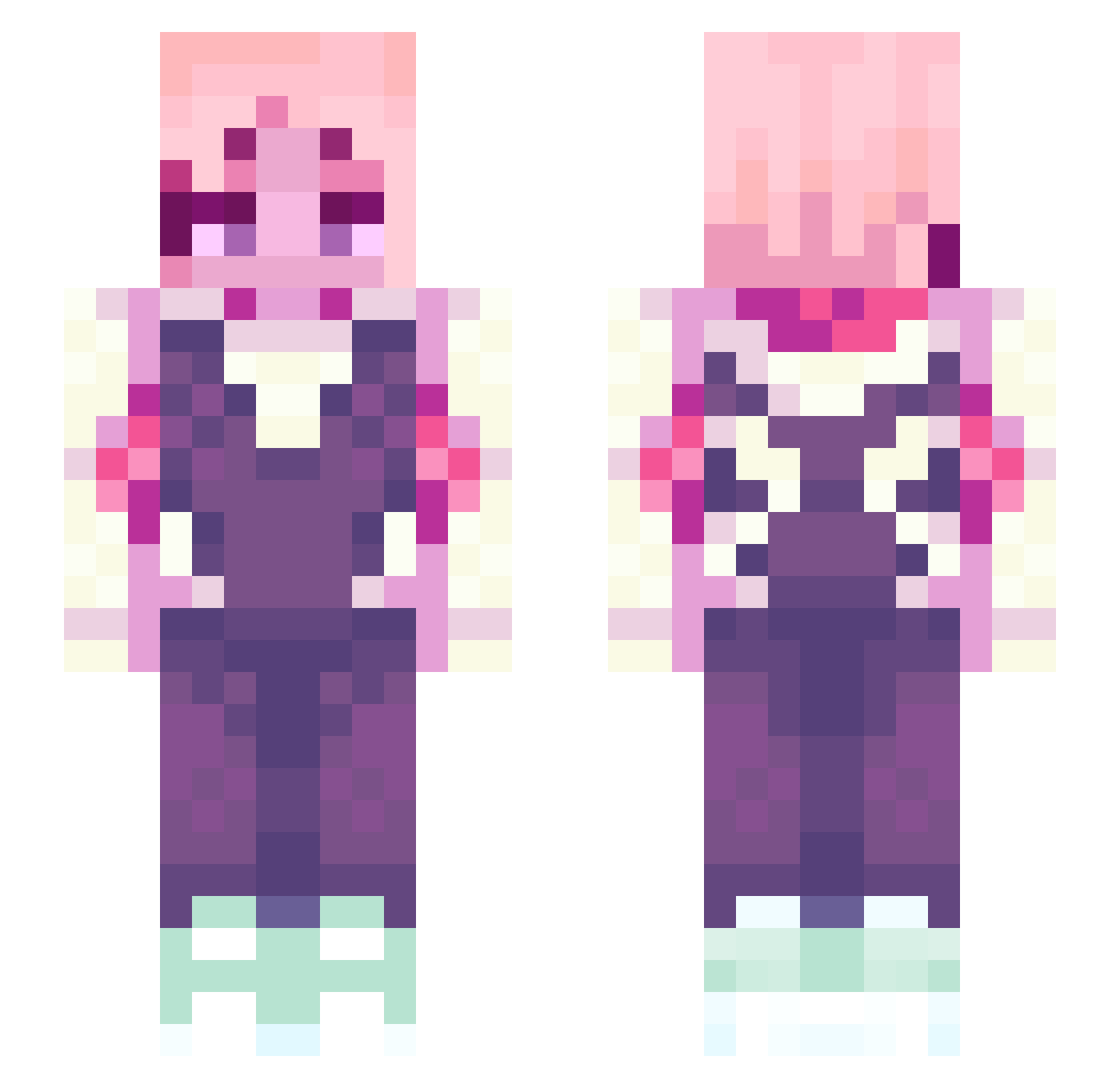 valebtuan504 Minecraft skin, front and back view