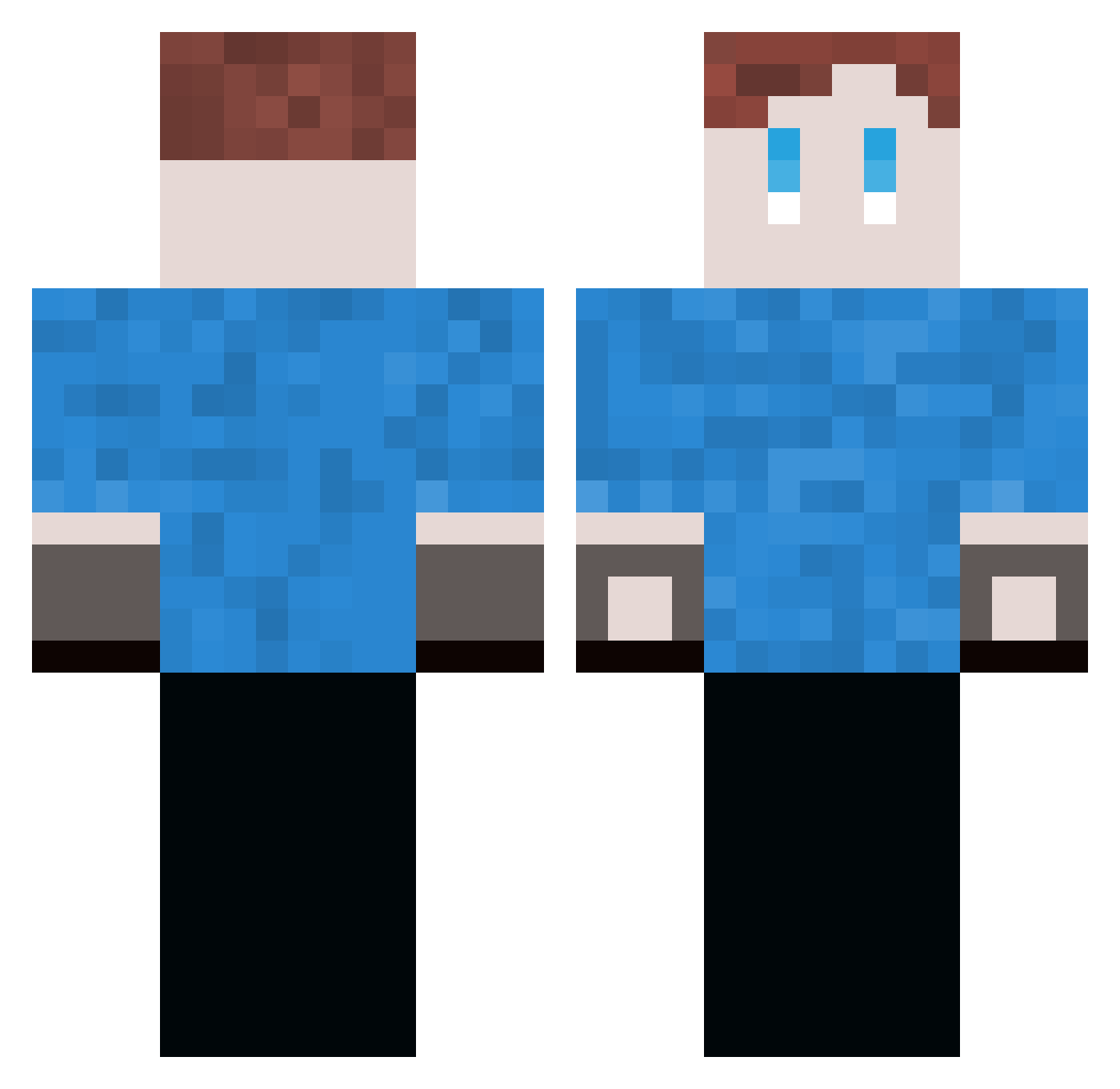 Samra_ Minecraft skin, front and back view