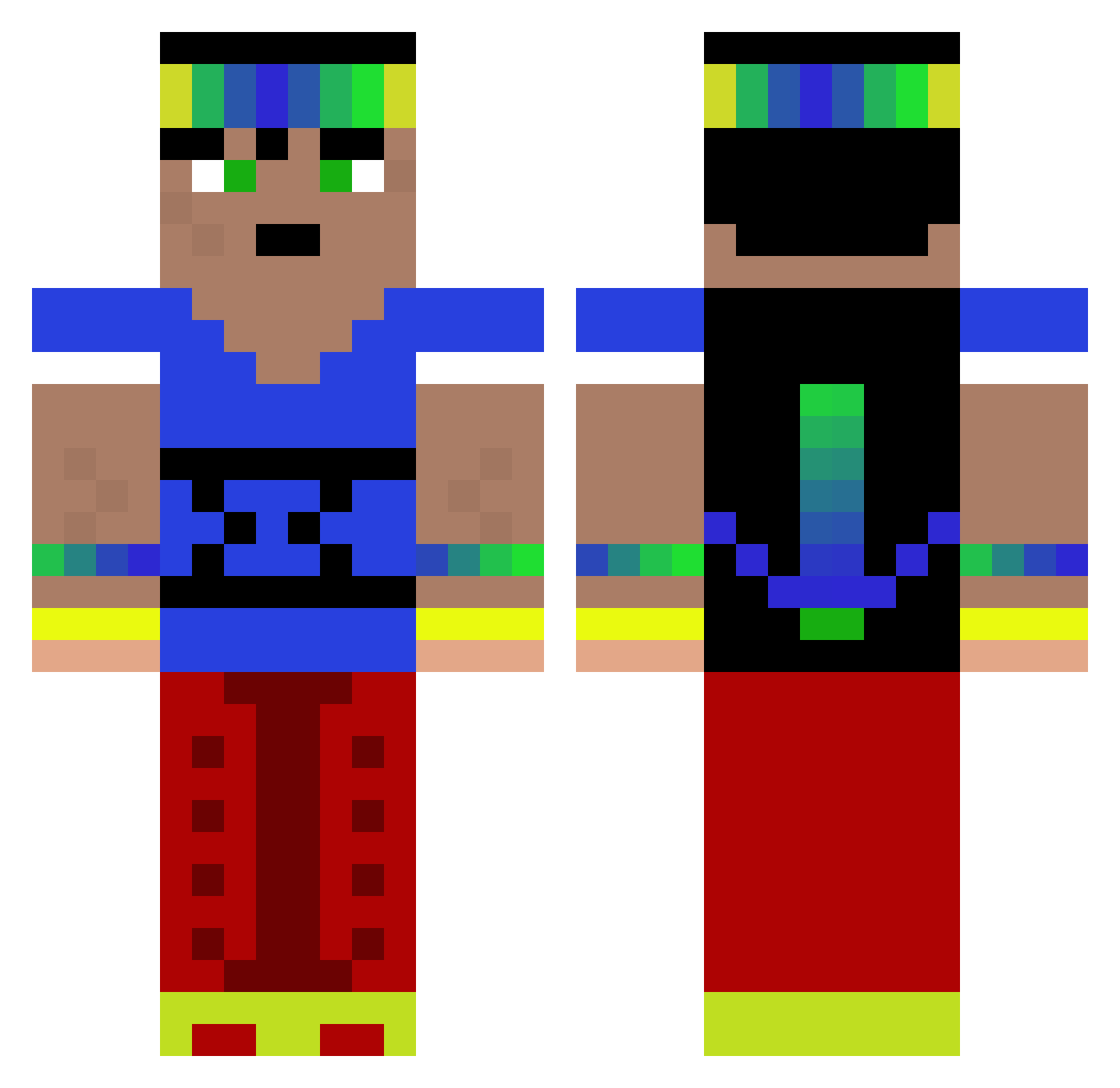Trapping Minecraft skin, front and back view