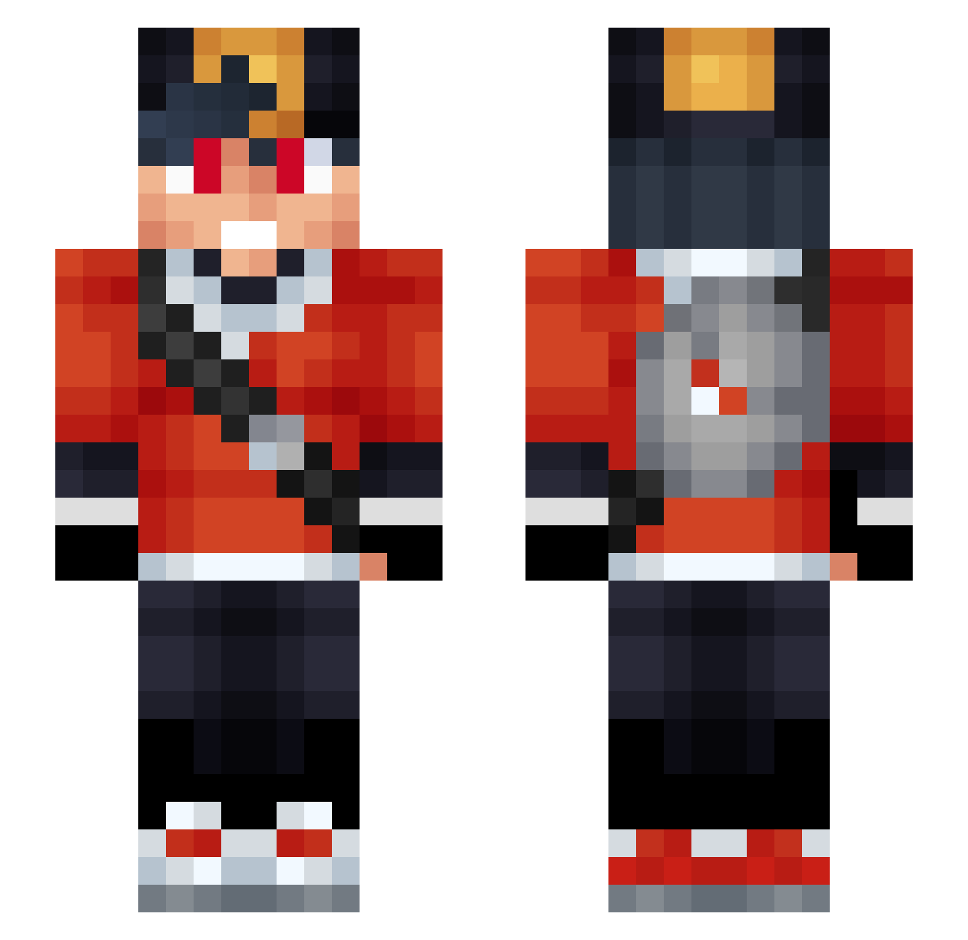 Artis1xc Minecraft skin, front and back view