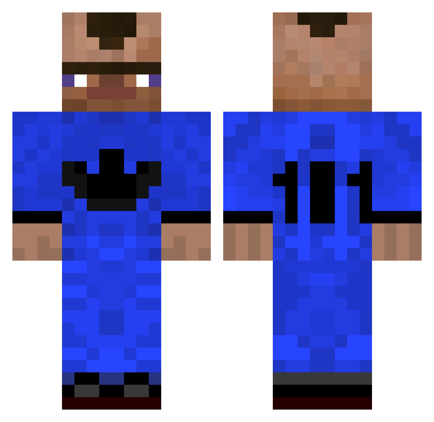 Timamelon Minecraft skin, front and back view