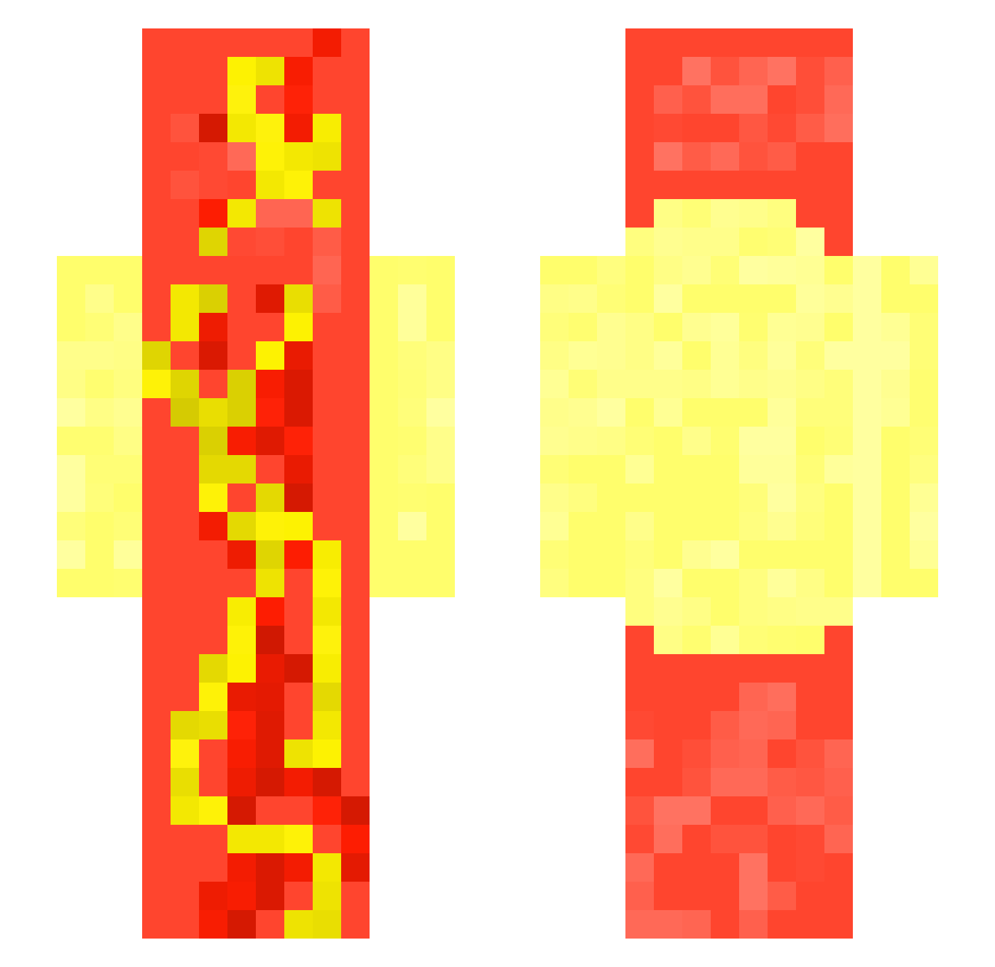 BananaYel Minecraft skin, front and back view