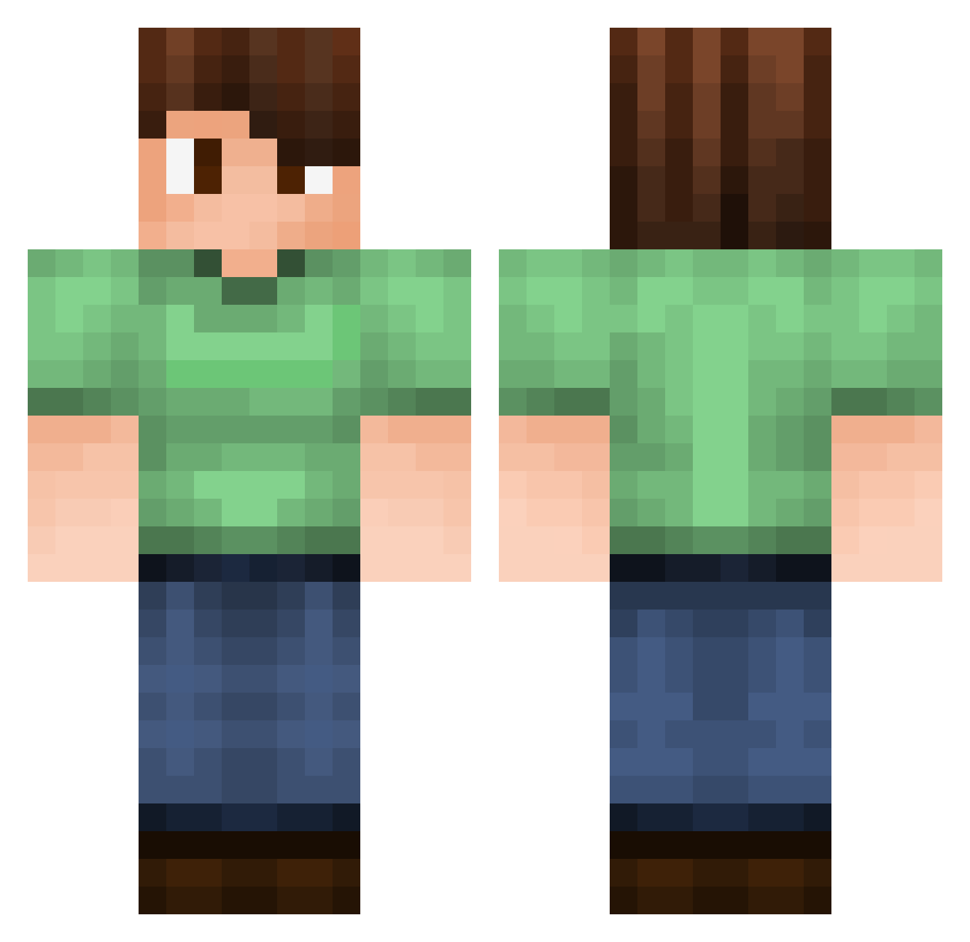 RiverKDII Minecraft skin, front and back view