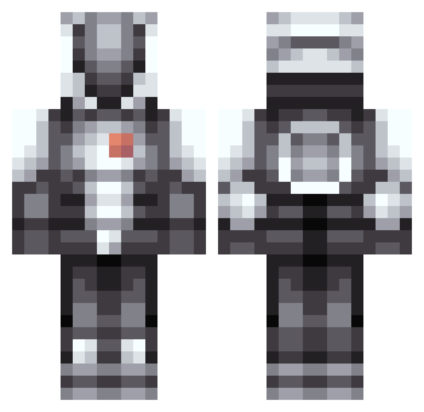 Cdnz Minecraft skin, front and back view